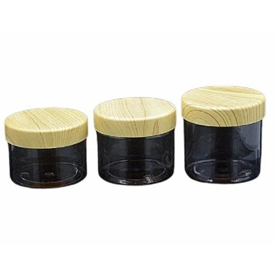 কাঠের শস্য ক্যাপ সহ 6 Oz PET জার